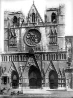 Lyon, Cathedrale Saint Jean, Facade Ouest (avant 1893) (photo Mieusement, Mederic)